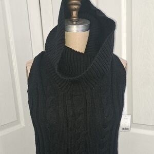 Banana Republic Black Cable Knit Turtleneck Sweater